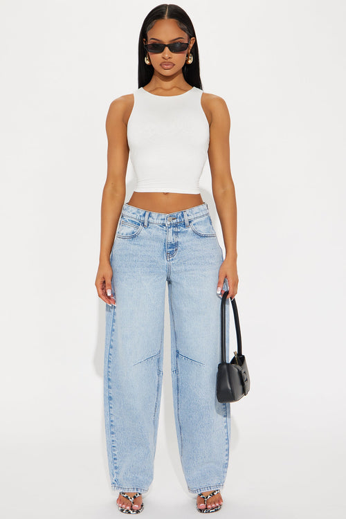 Amberly Double Lined Jersey Tank - White