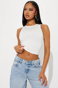 Amberly Double Lined Jersey Tank - White