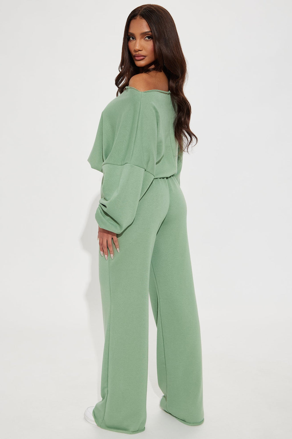 Robyn Off Shoulder Pant Set - Sage
