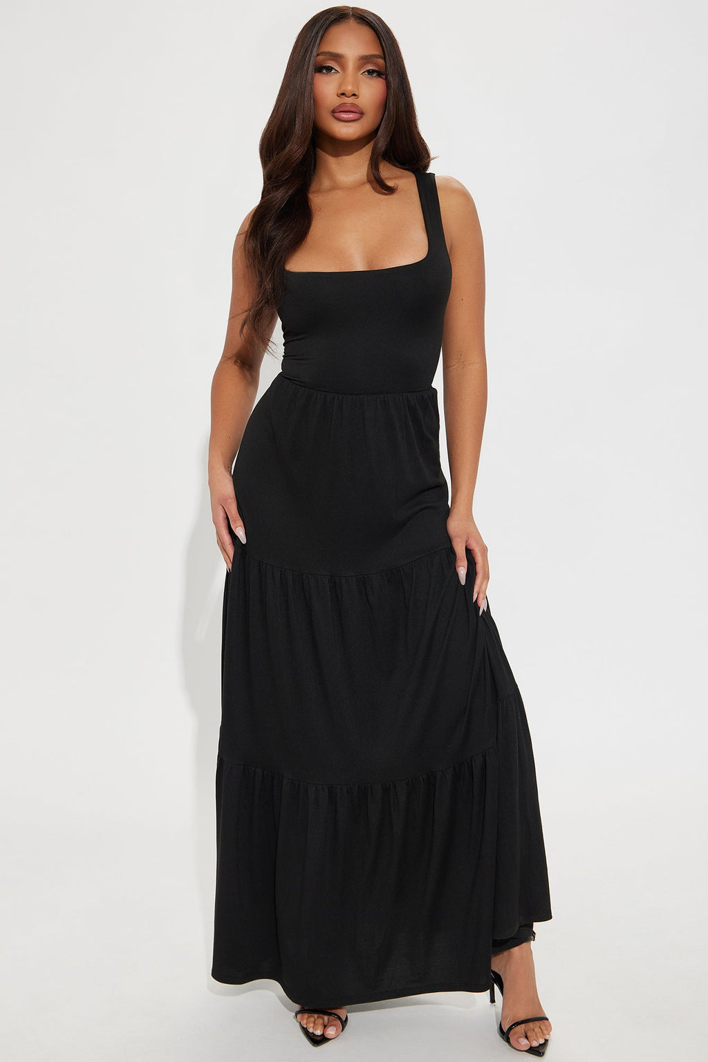Jenny Tiered Maxi Dress - Black