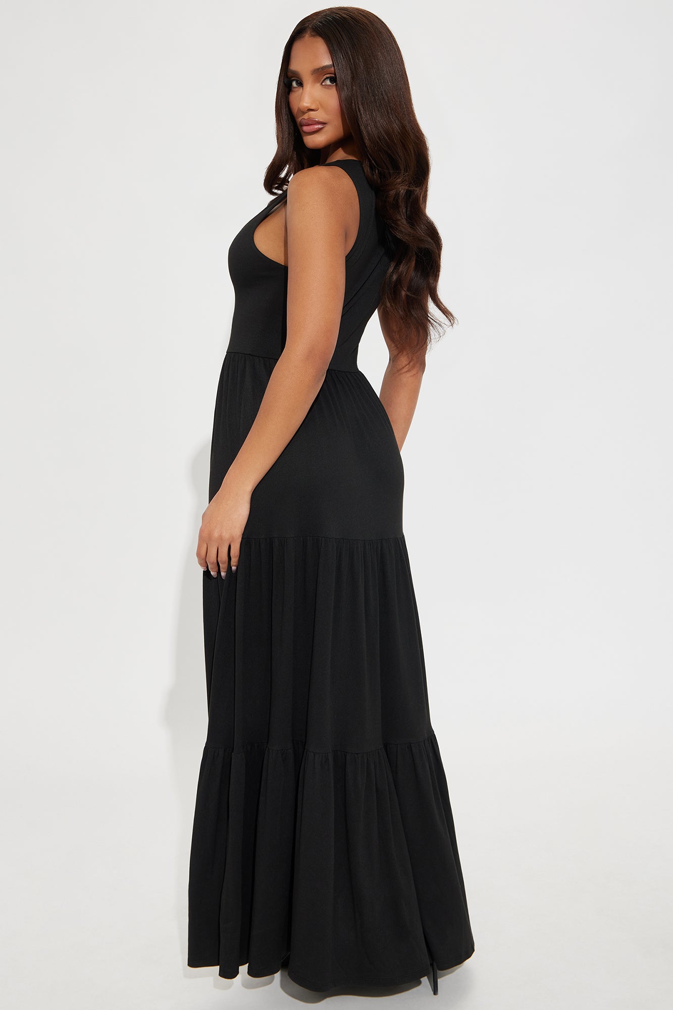 Jenny Tiered Maxi Dress - Black