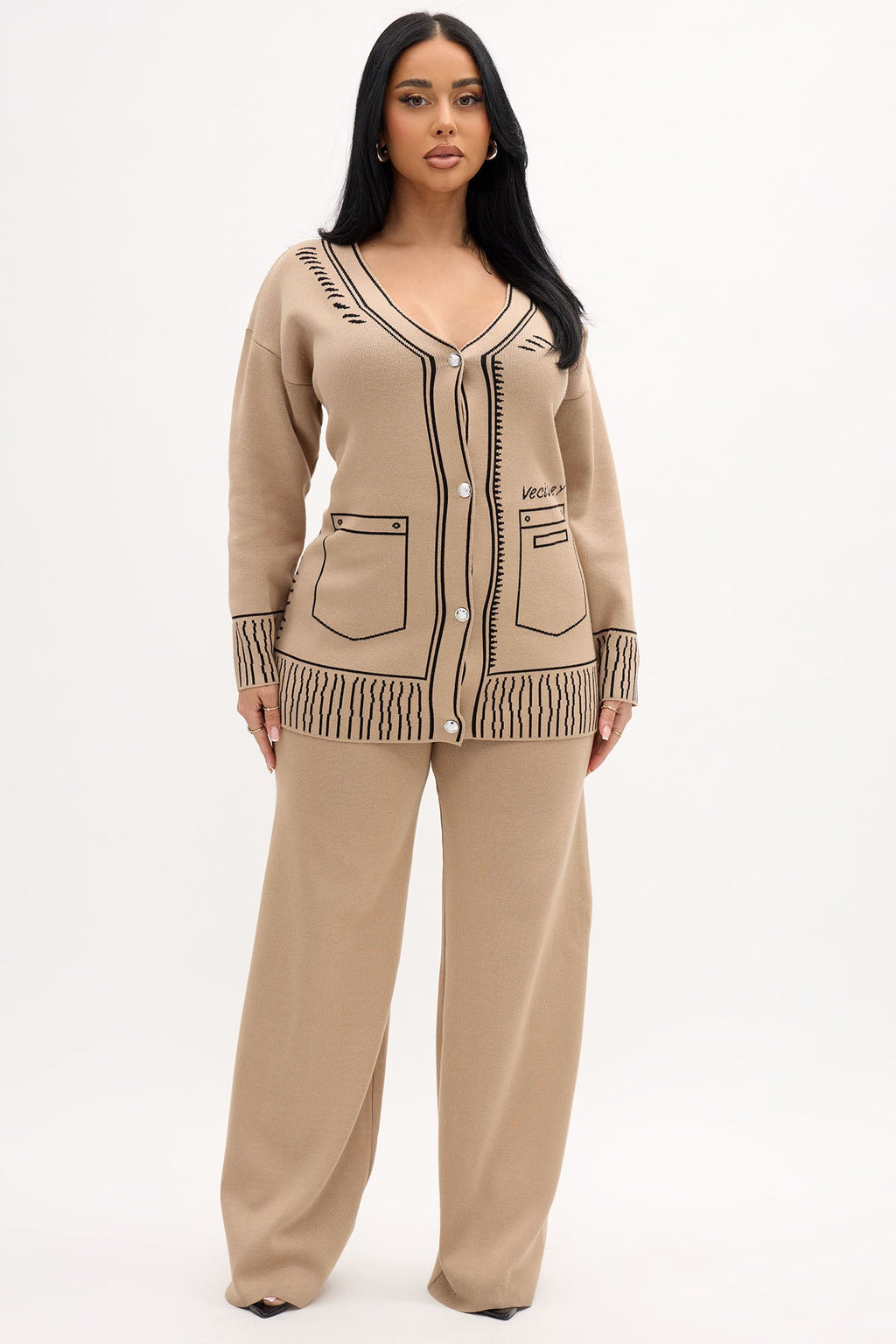 Work Of Art Sweater Pant Set - Khaki