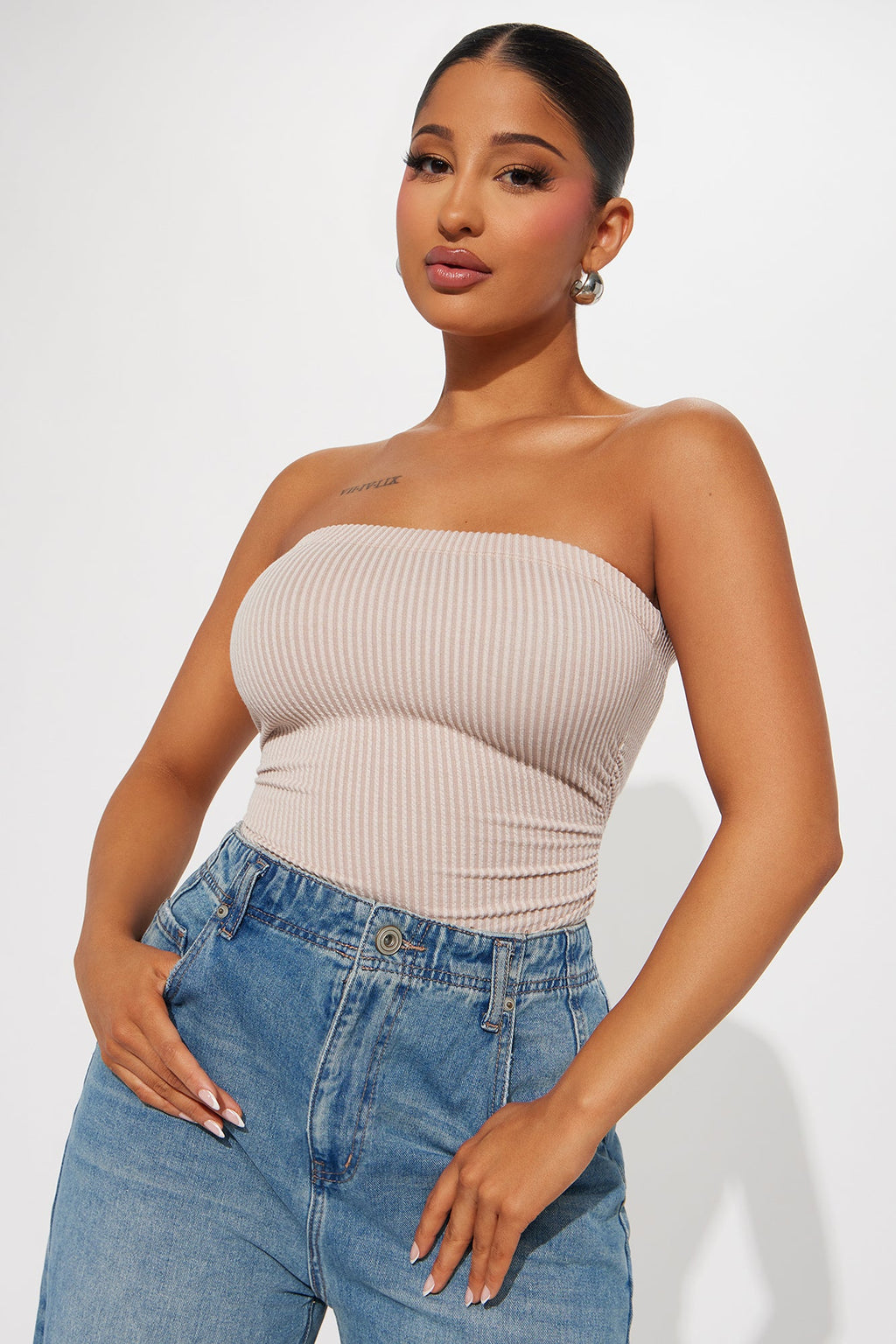 Rylin Ribbed Bodysuit - Oatmeal