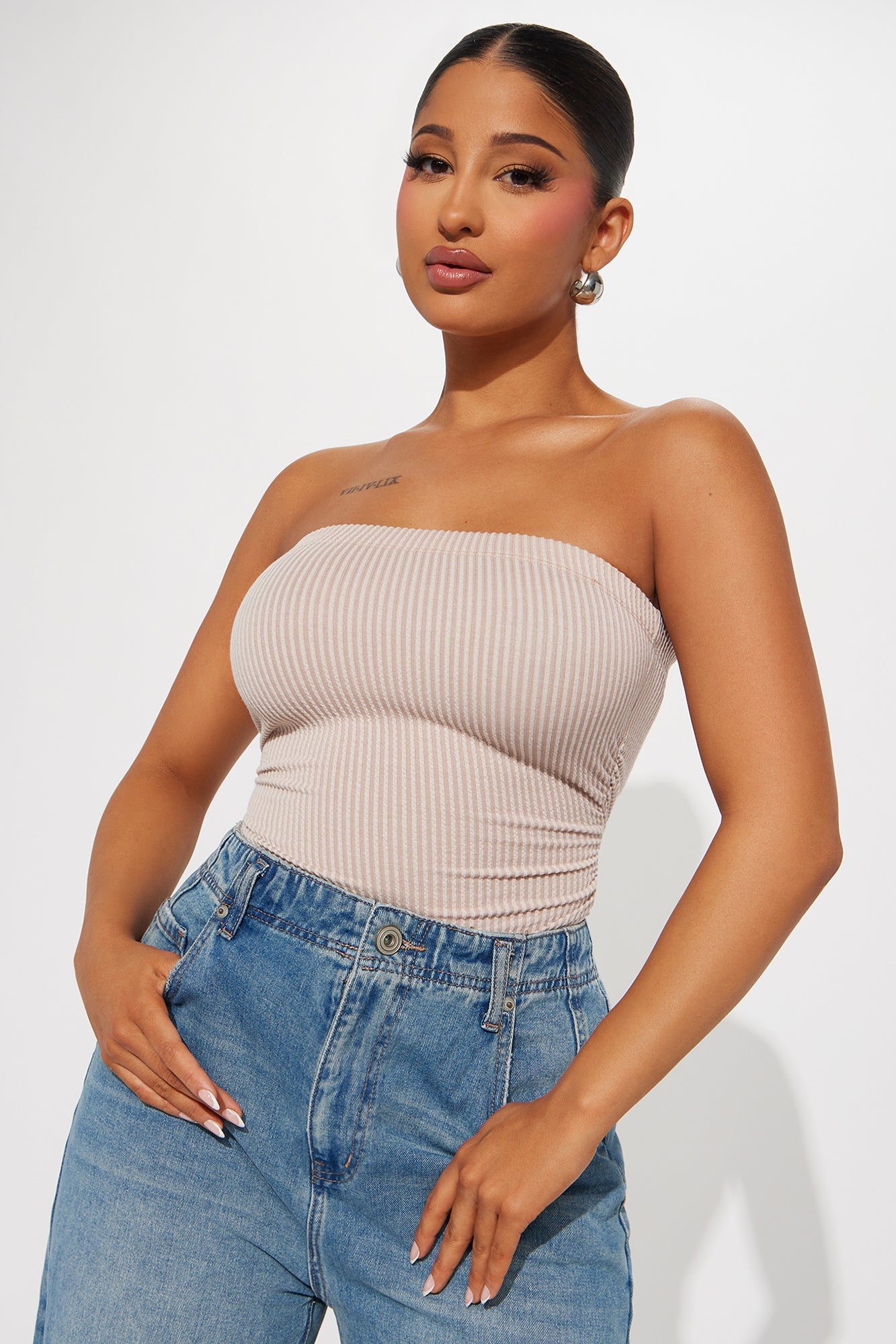 Rylin Ribbed Bodysuit - Oatmeal