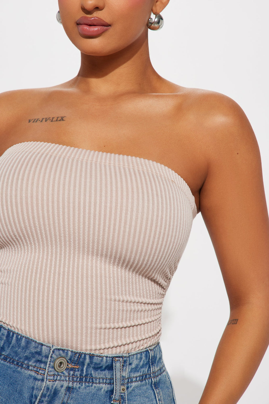 Rylin Ribbed Bodysuit - Oatmeal