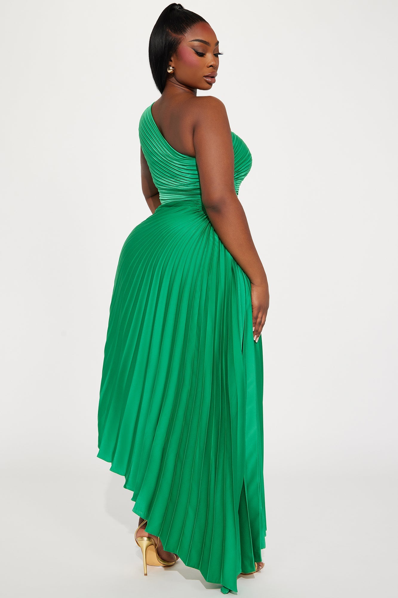 Athena One Shoulder Maxi Dress - Kelly Green