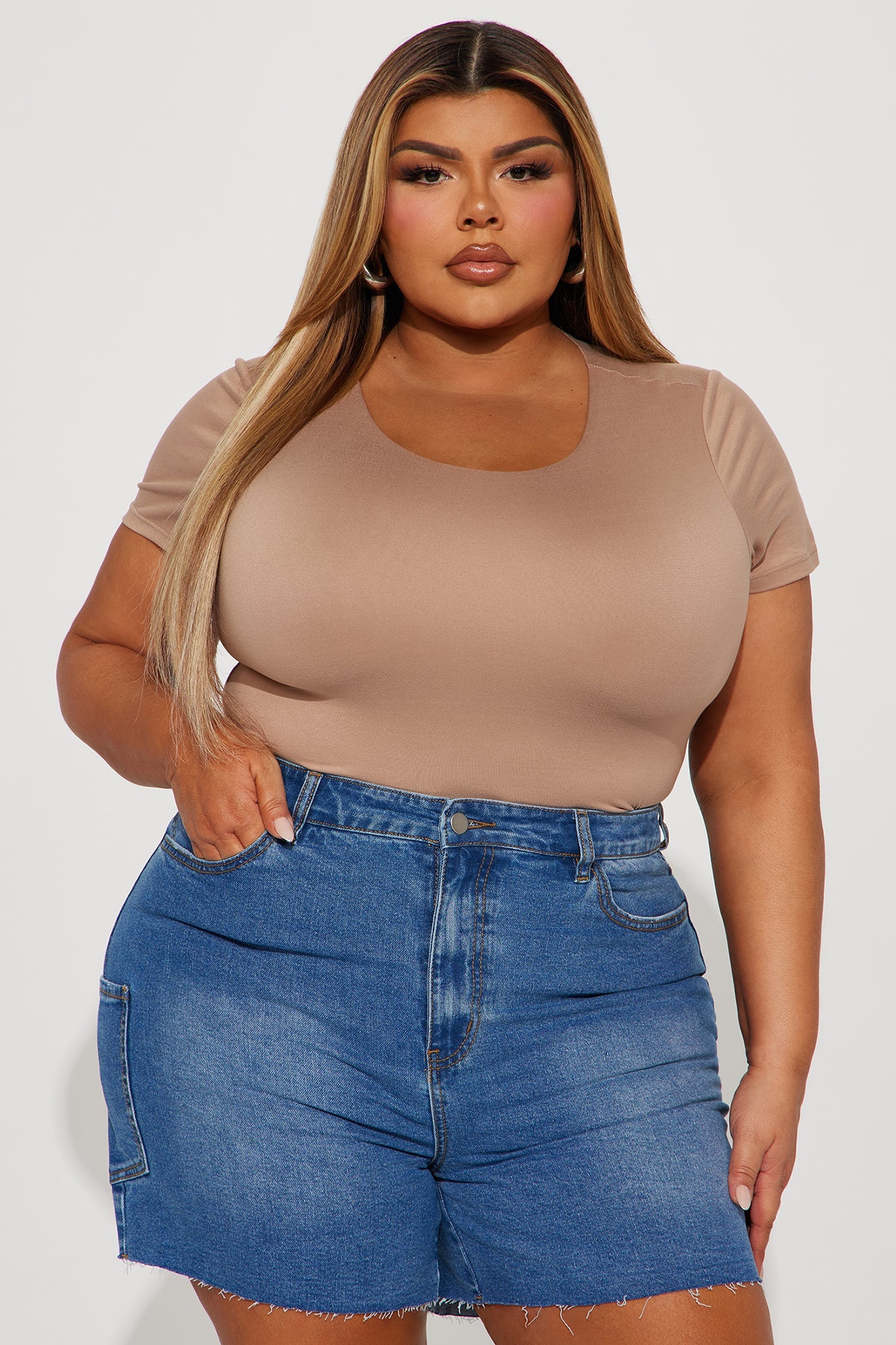 Kayla Double Lined Top - Taupe