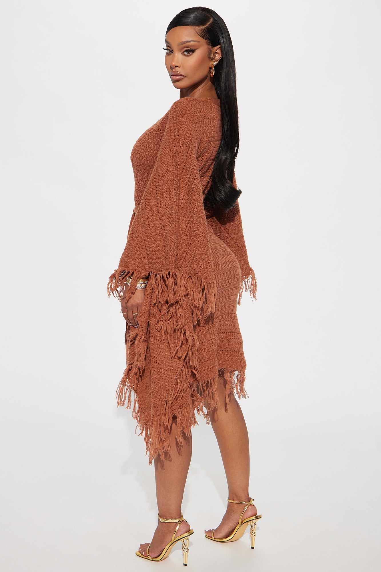 Embracing My Aura Sweater Midi Dress - Chocolate