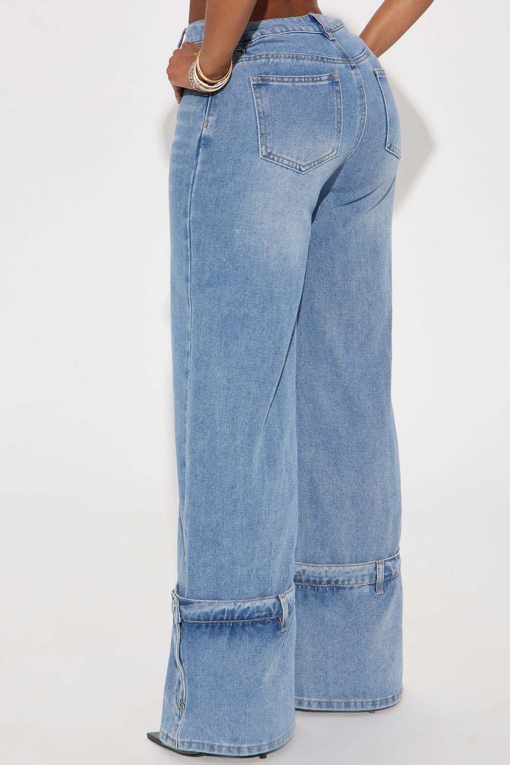 You Do You Cuffed Wide Leg Jeans - Vintage Wash