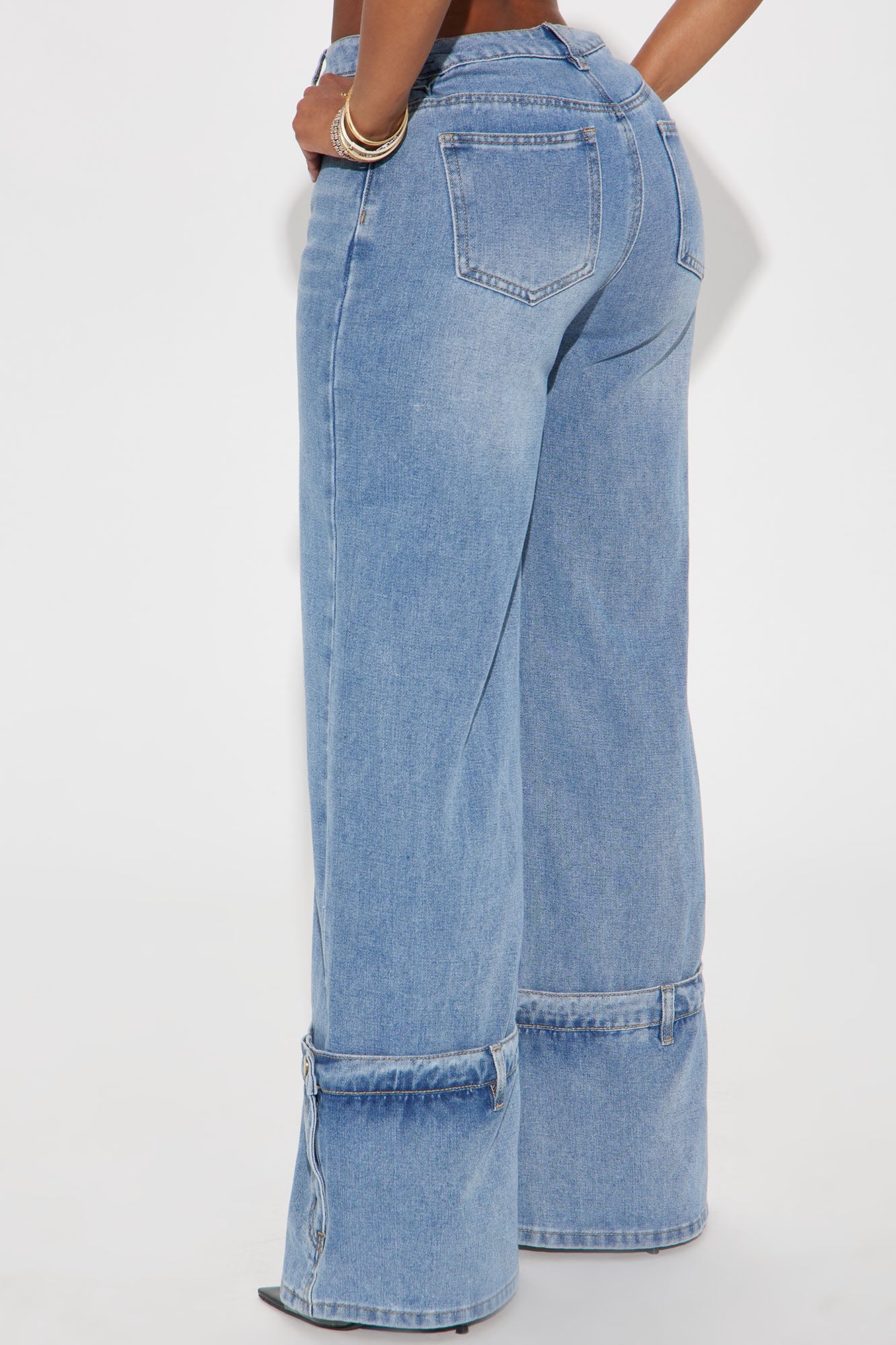 You Do You Cuffed Wide Leg Jeans - Vintage Wash