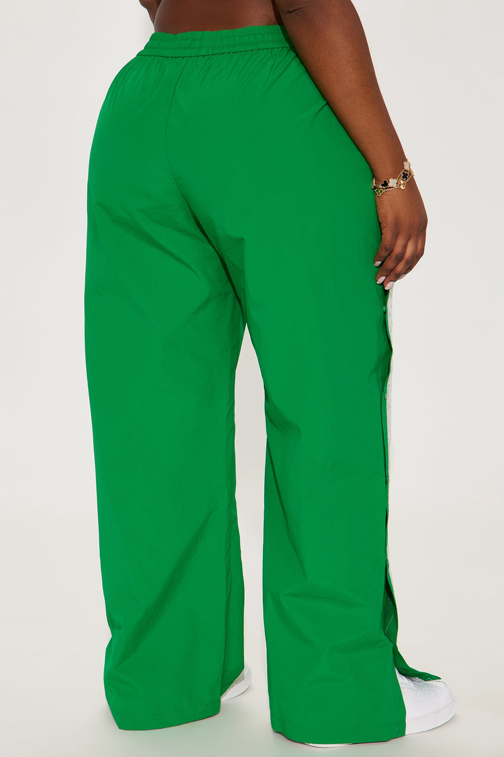 Talia Snap Button Windbreaker Track Pant - Kelly Green