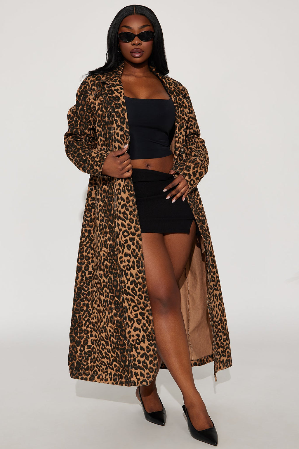 About The Action Denim Leopard Trench - Leopard