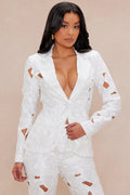 Alexandria Embroidered Blazer - White