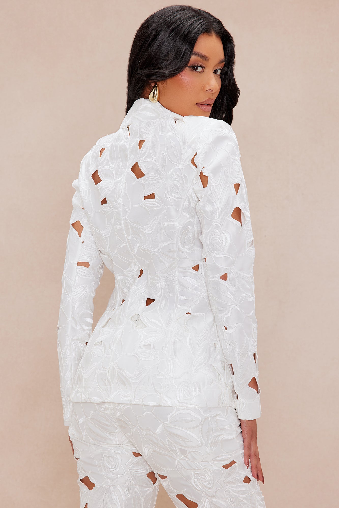 Alexandria Embroidered Blazer - White