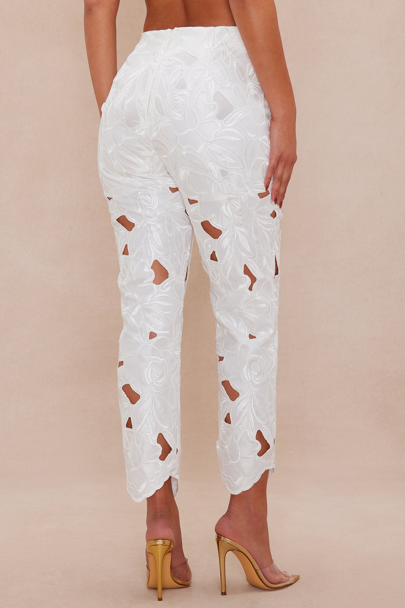 Alexandria Embroidered Pant - White