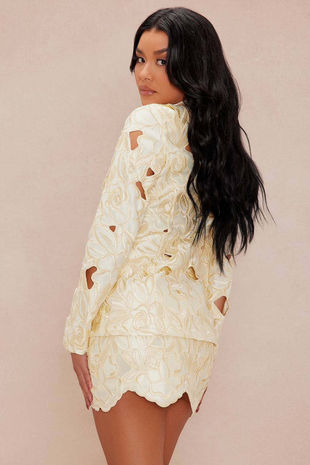 Alexandria Embroidered Blazer - Yellow