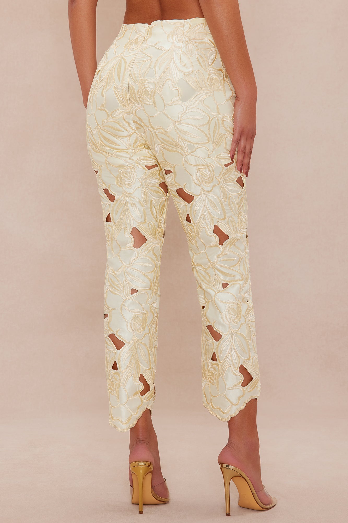 Alexandria Embroidered Pant - Yellow
