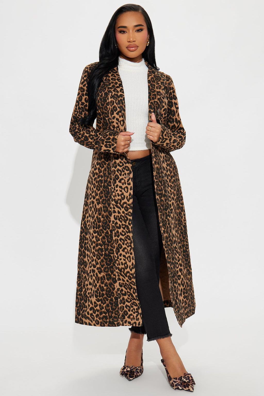 About The Action Denim Leopard Trench - Leopard