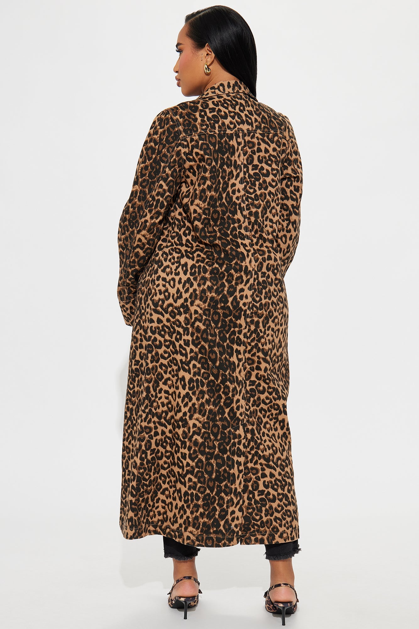 About The Action Denim Leopard Trench - Leopard