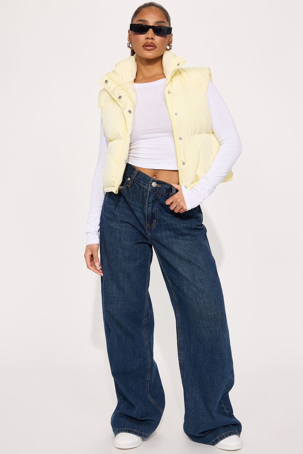 Rylee Quilted Puffer Vest - Yellow