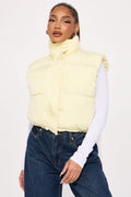 Rylee Quilted Puffer Vest - Yellow