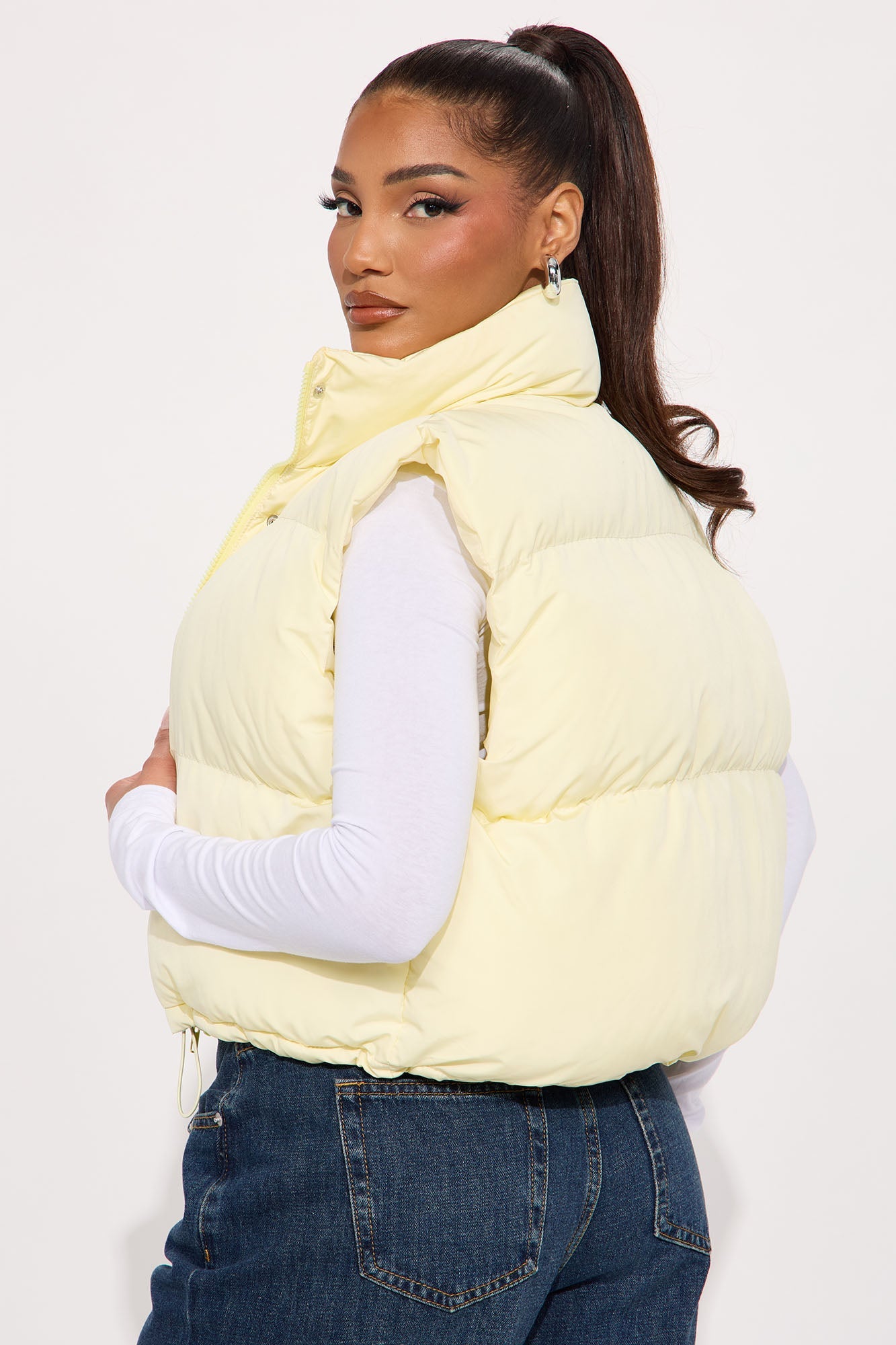 Rylee Quilted Puffer Vest - Yellow