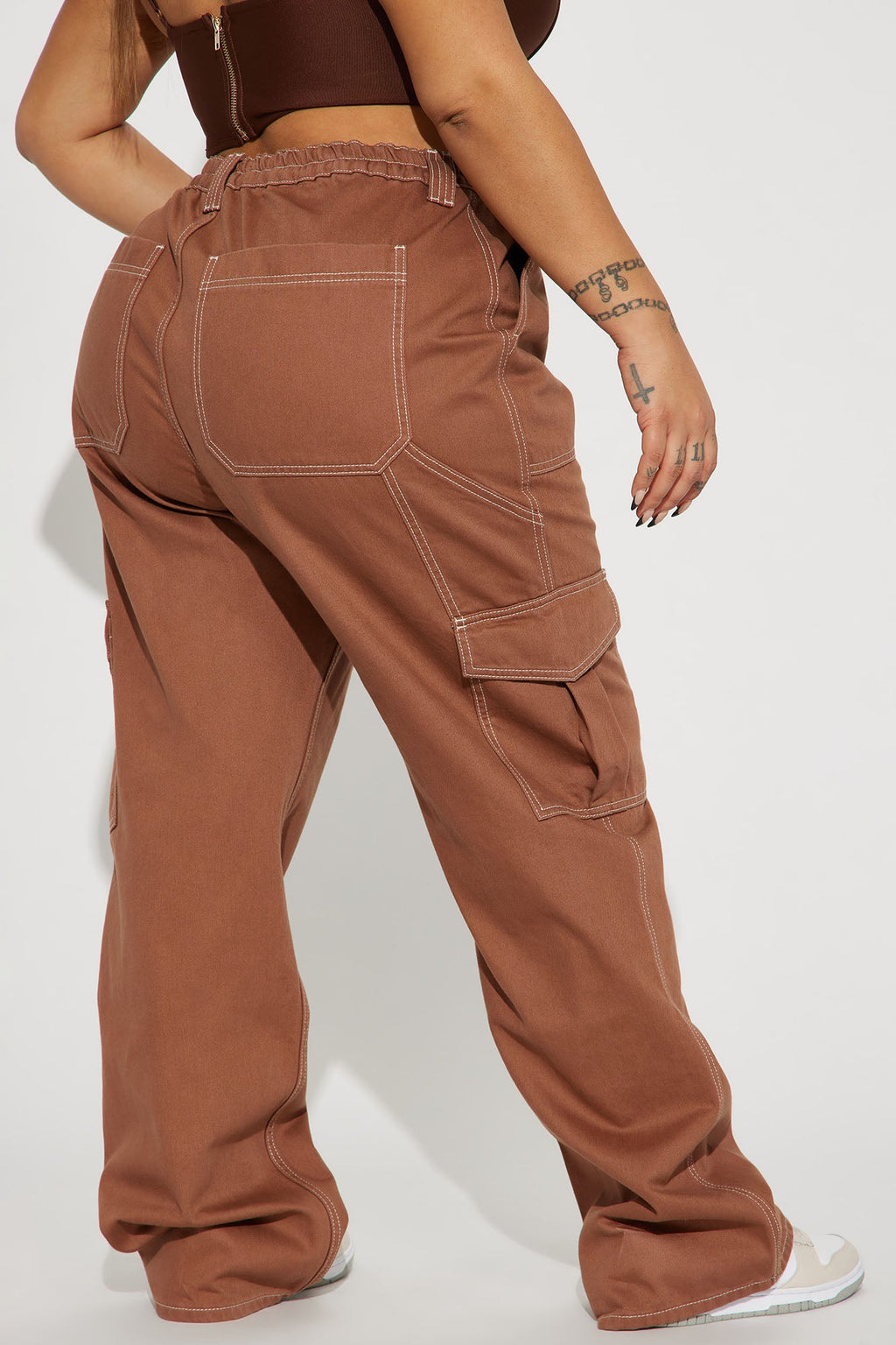 Give Me A Break Cargo Carpenter Jeans - Brown