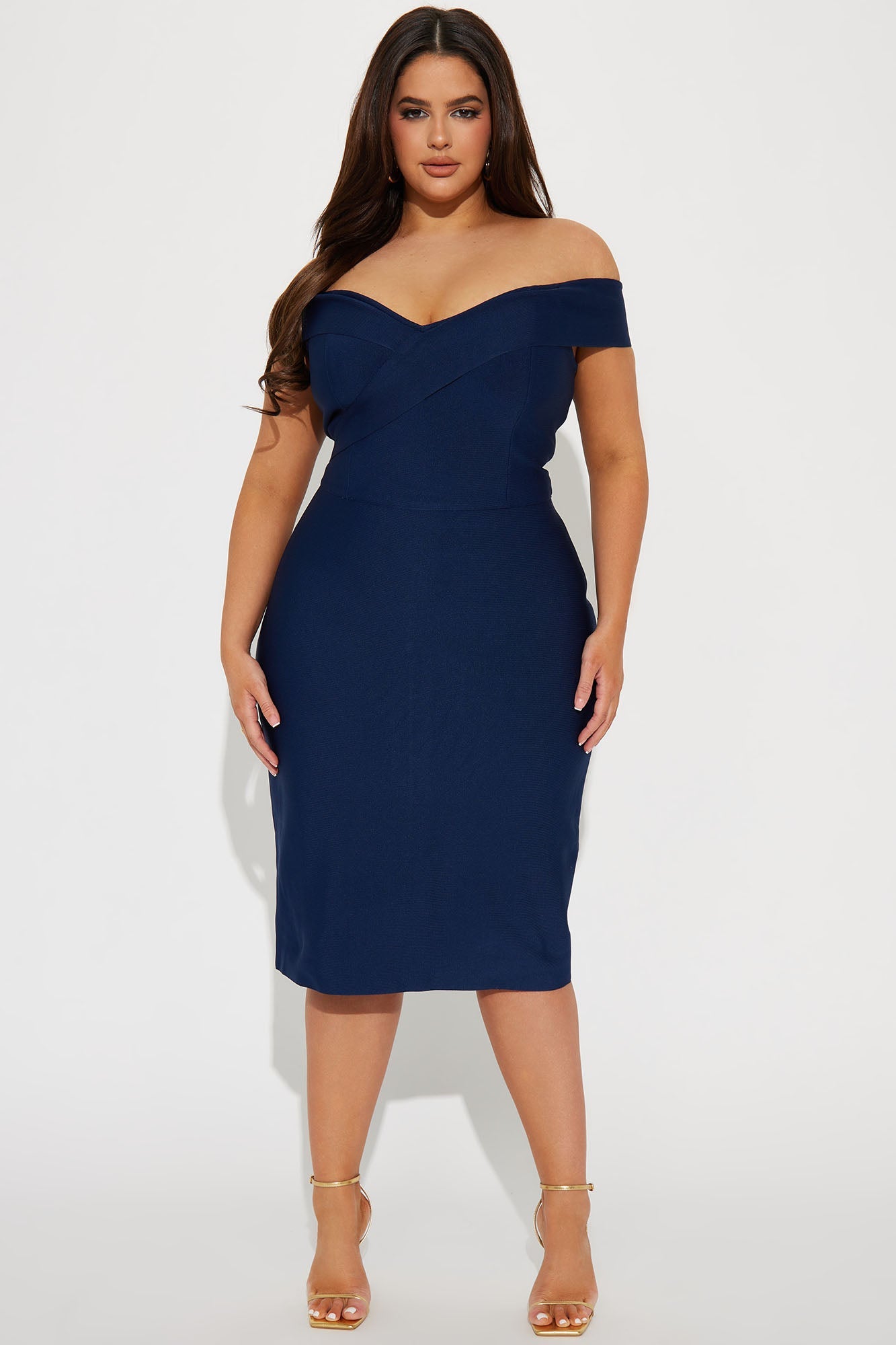 Amy Bandage Midi Dress - Navy