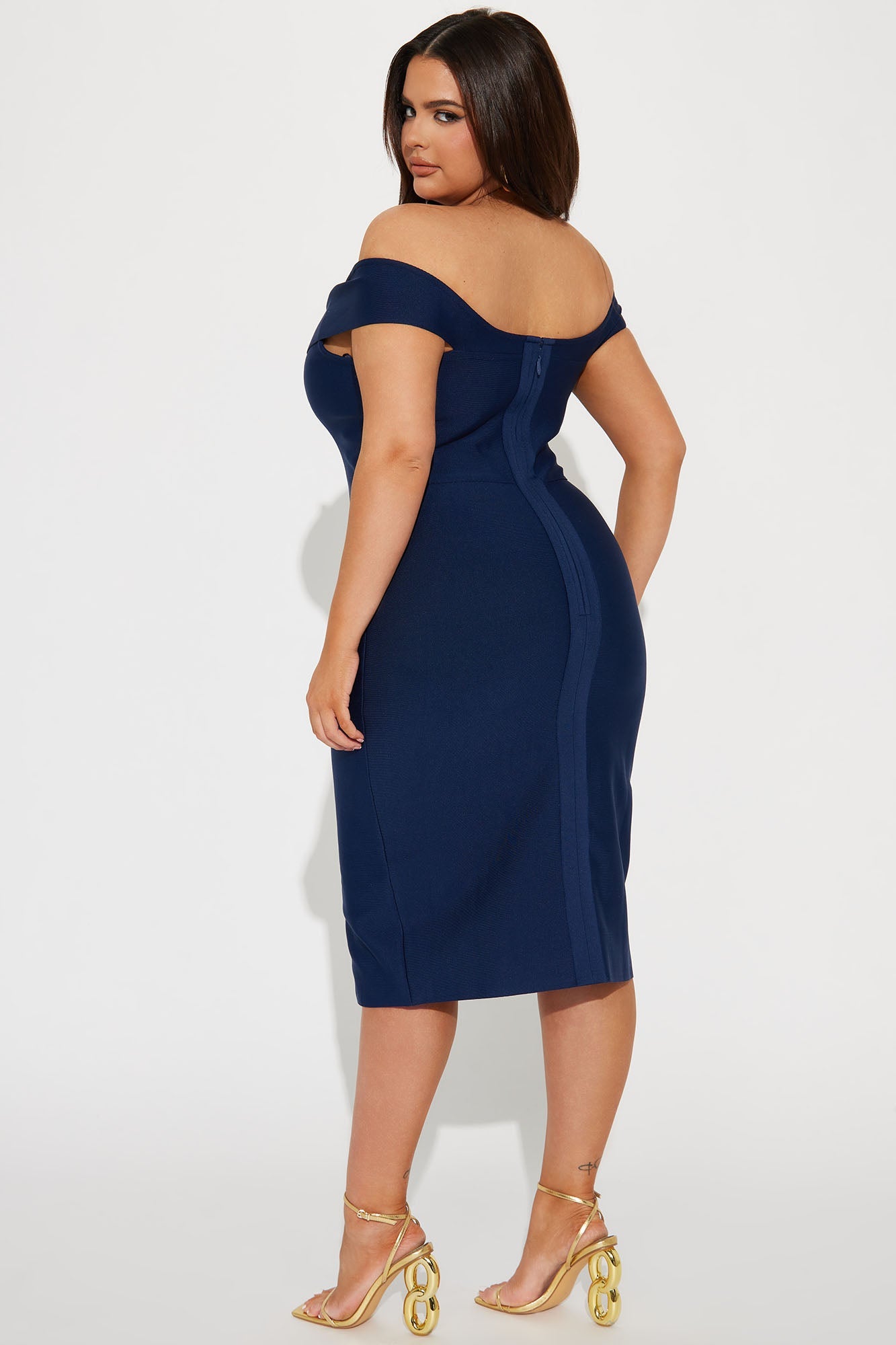 Amy Bandage Midi Dress - Navy