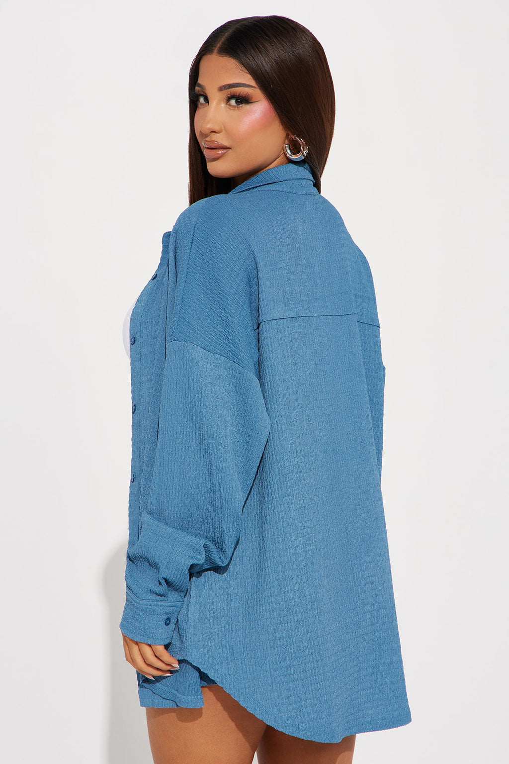 Bethany Textured Short Set - Blue