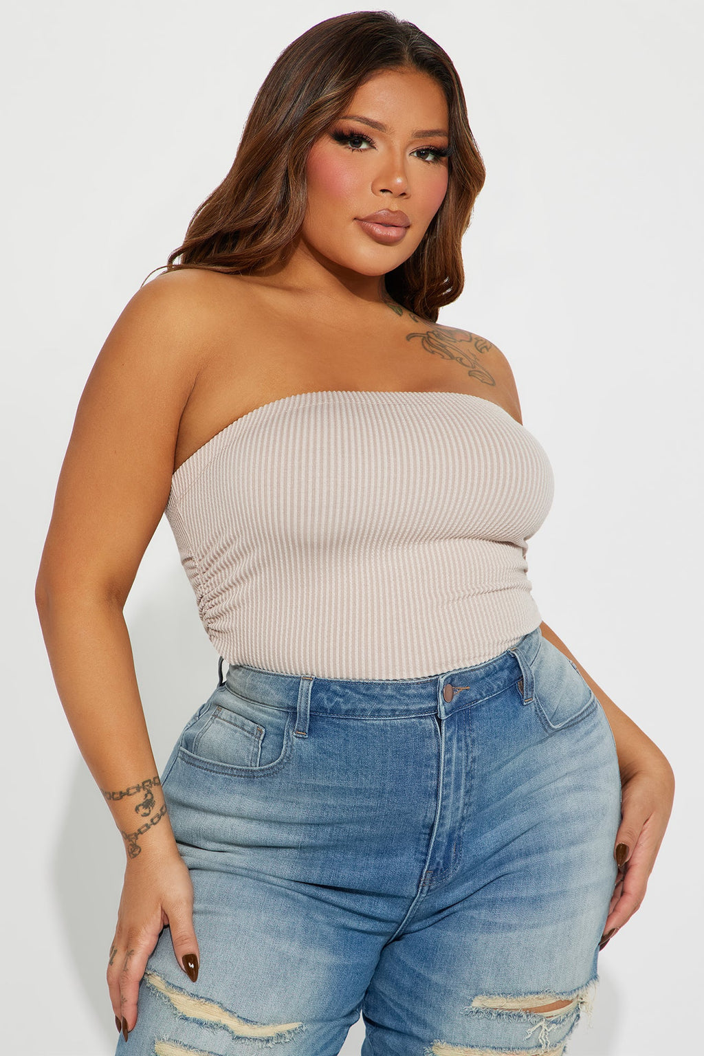 Rylin Ribbed Bodysuit - Oatmeal