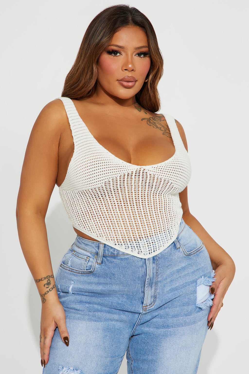 In The Wild Crochet Tank - Off White