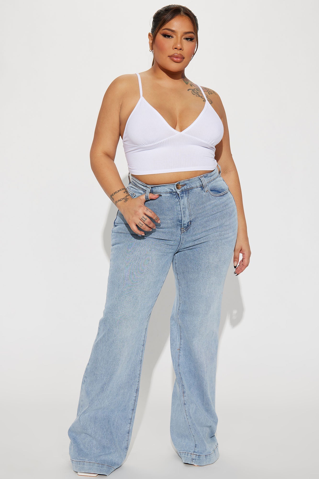 Bridge The Distance Wide Leg Jeans - Medium Blue Wash