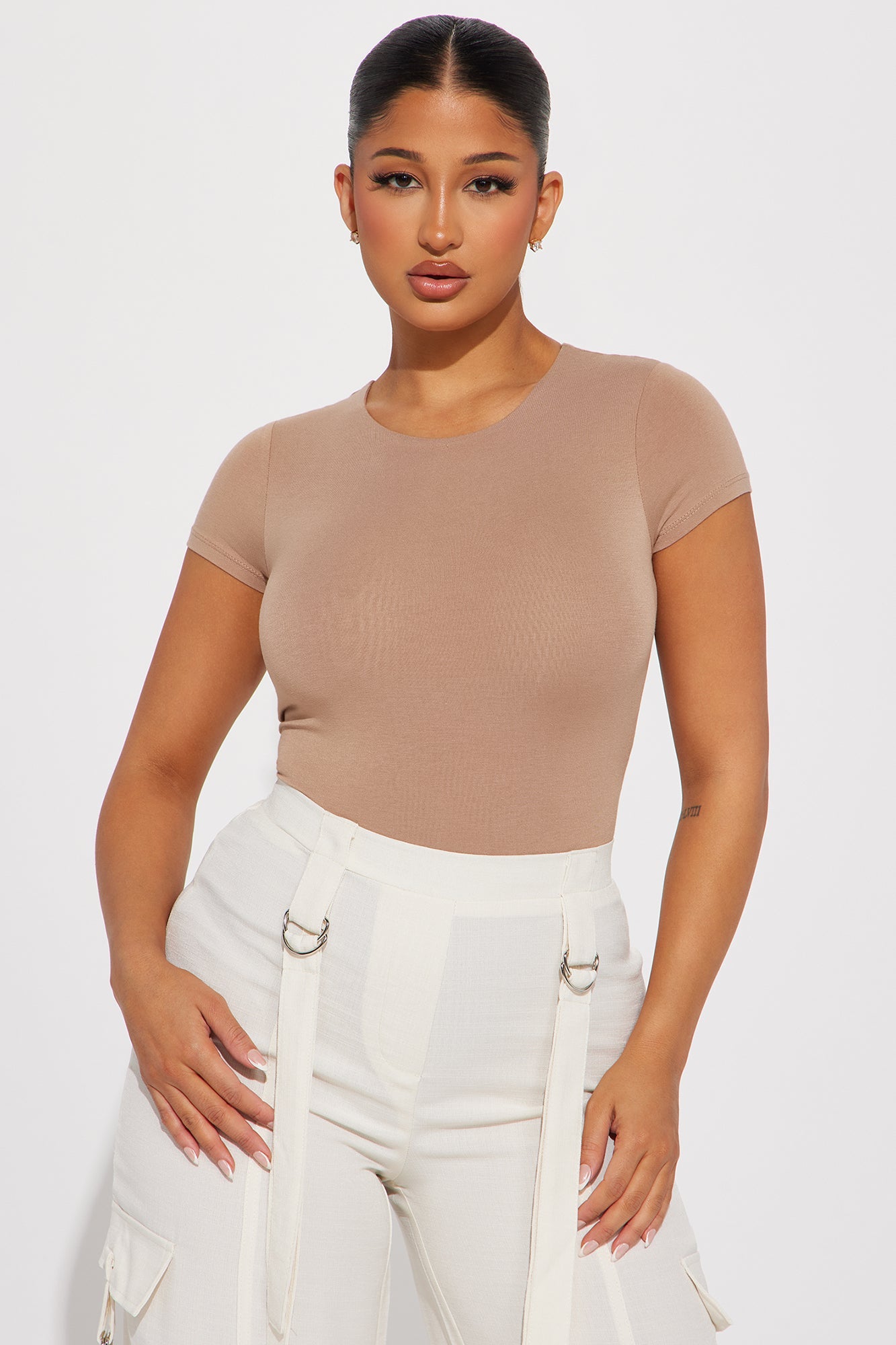 Samara Double Layered Bodysuit - Taupe