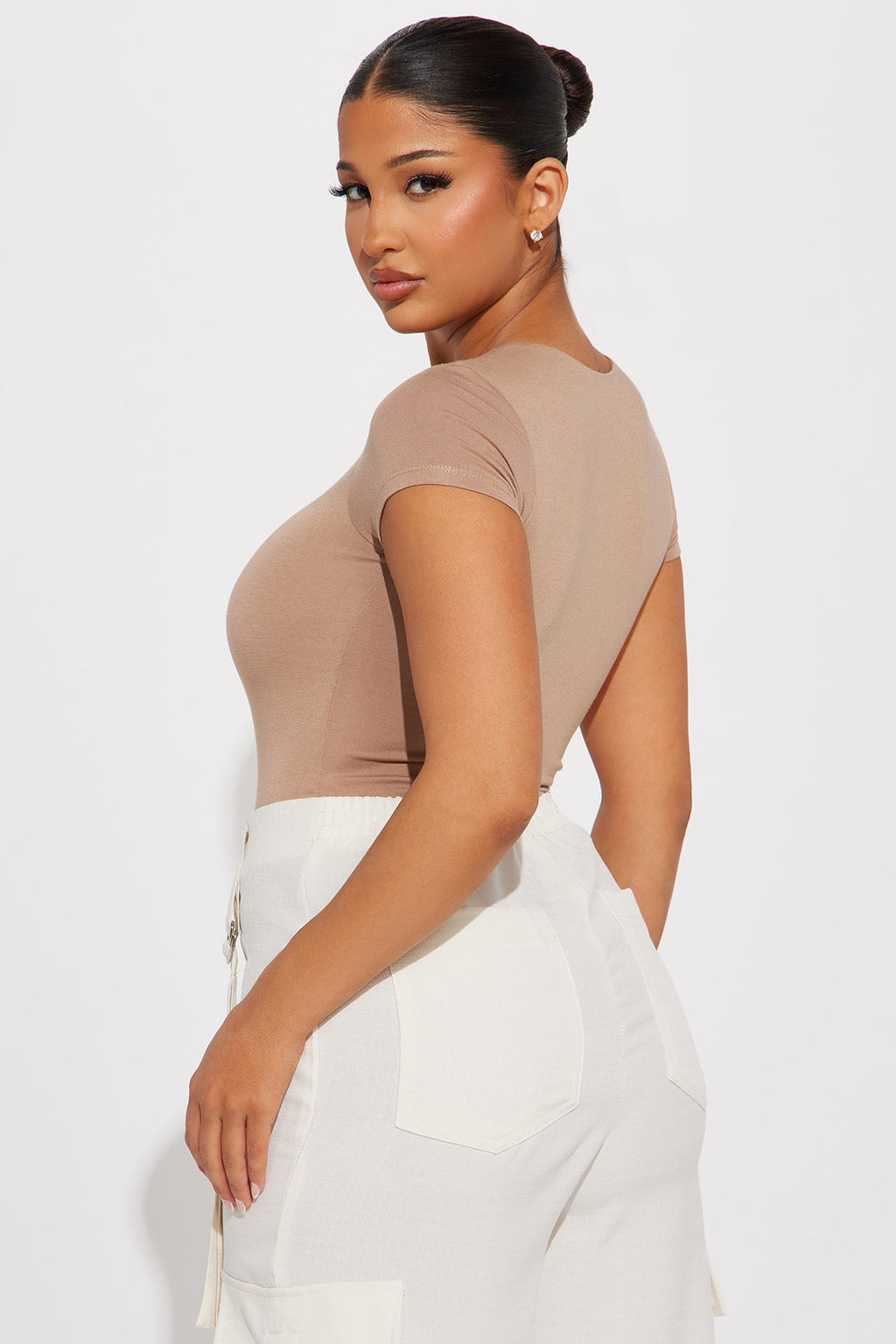 Samara Double Layered Bodysuit - Taupe