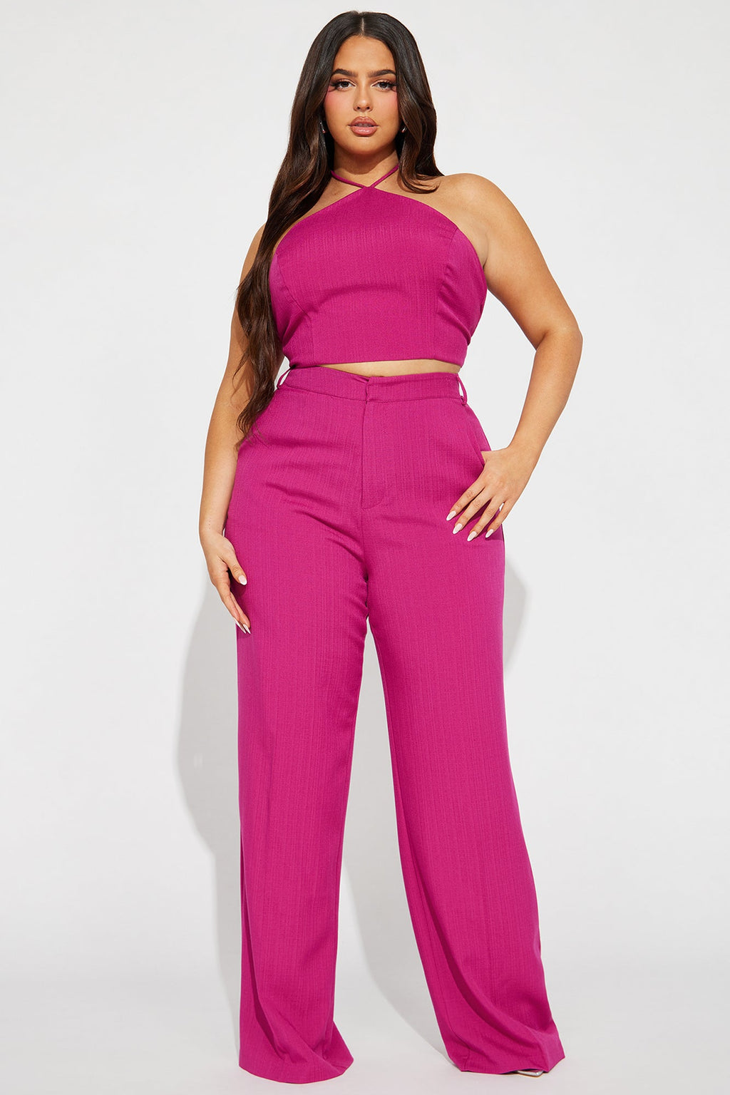 Sunset Views Linen Pant Set 33 - Magenta