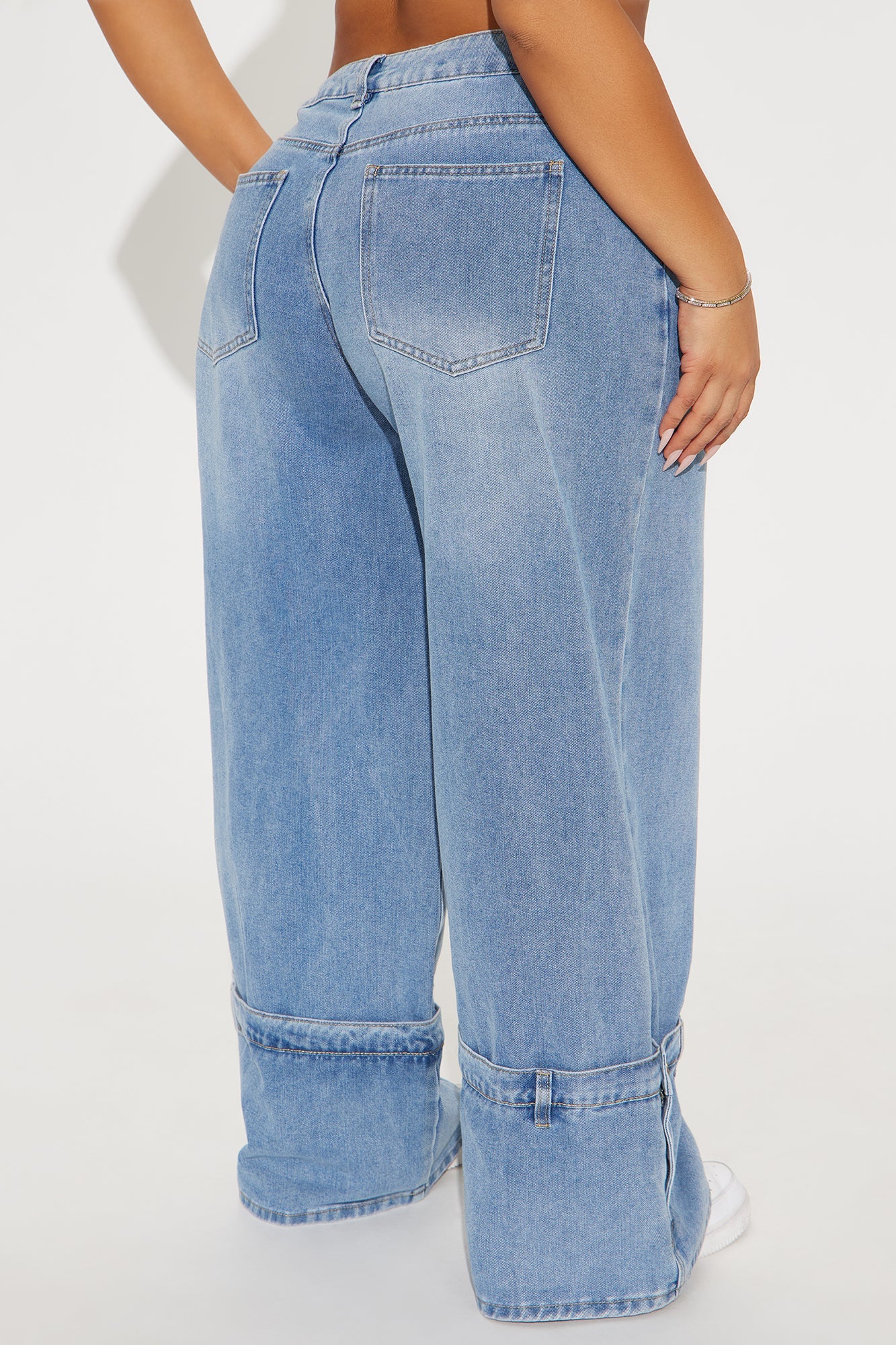 You Do You Cuffed Wide Leg Jeans - Vintage Wash