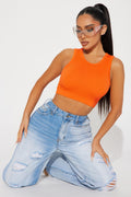 Jackie Seamless Crop Top - Orange