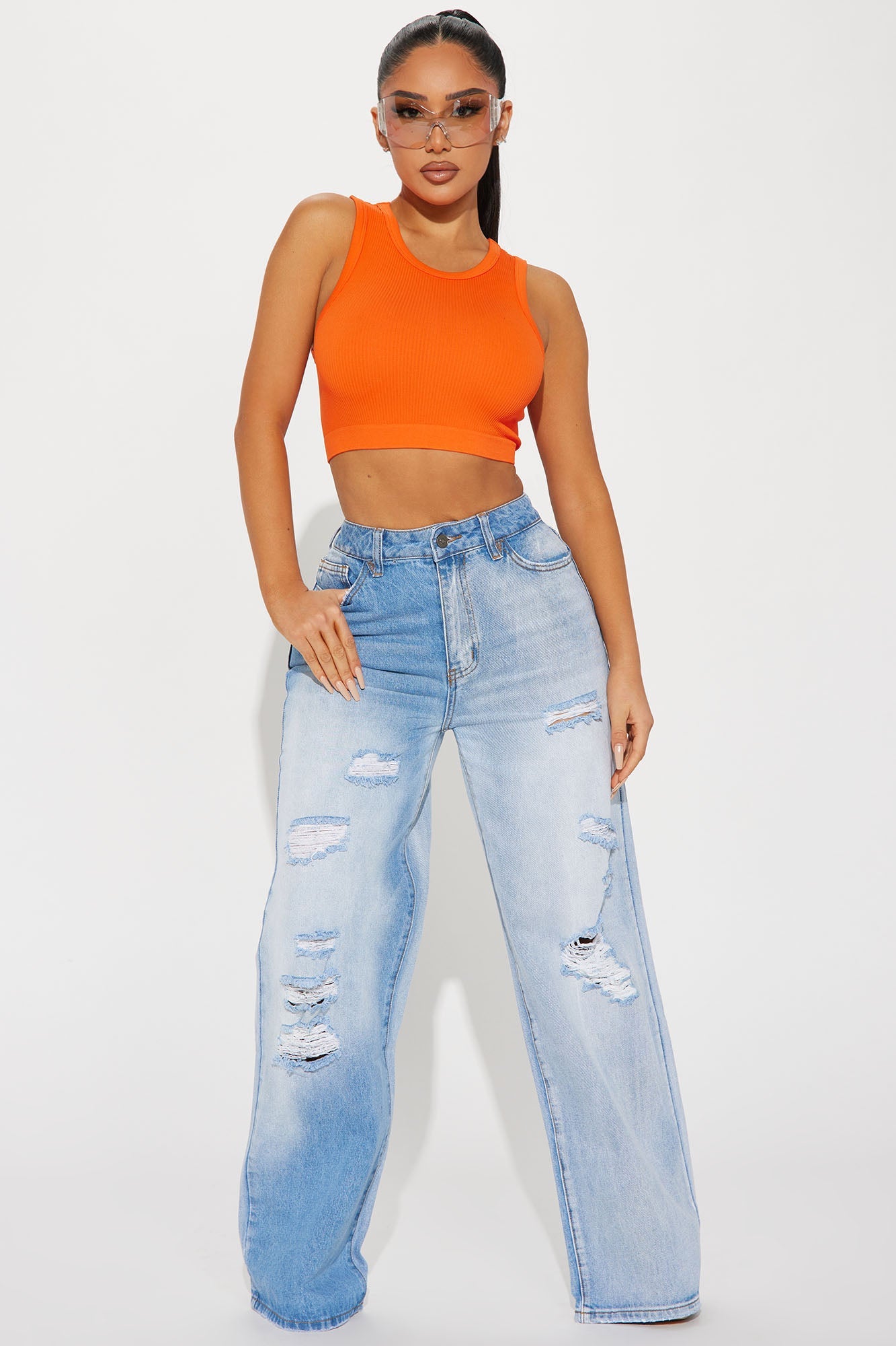 Jackie Seamless Crop Top - Orange