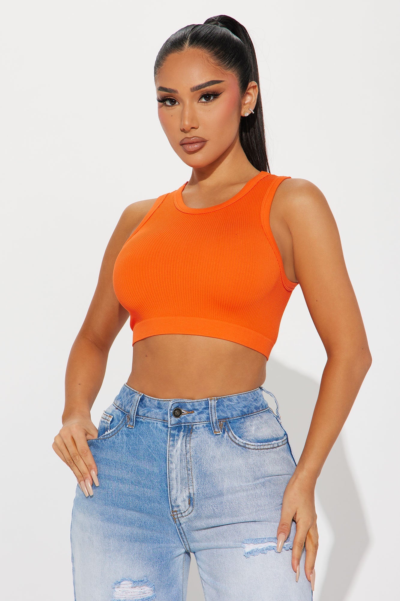 Jackie Seamless Crop Top - Orange