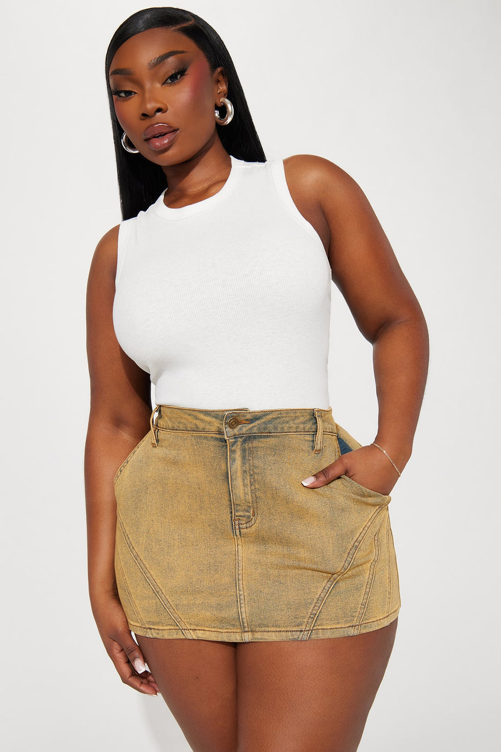 Lily Ribbed Tank - Off White