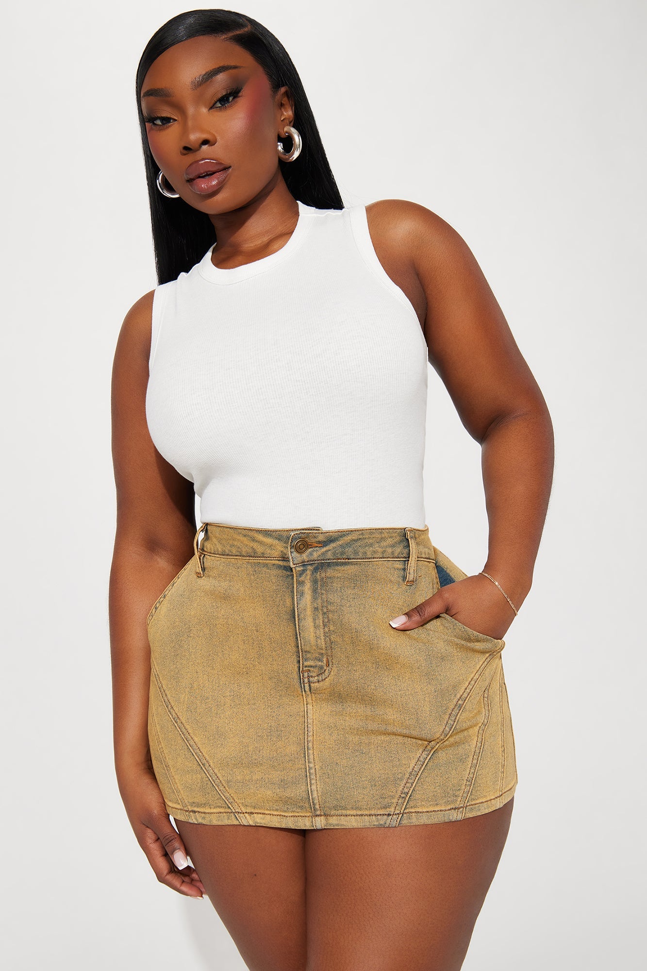 Lily Ribbed Tank - Off White