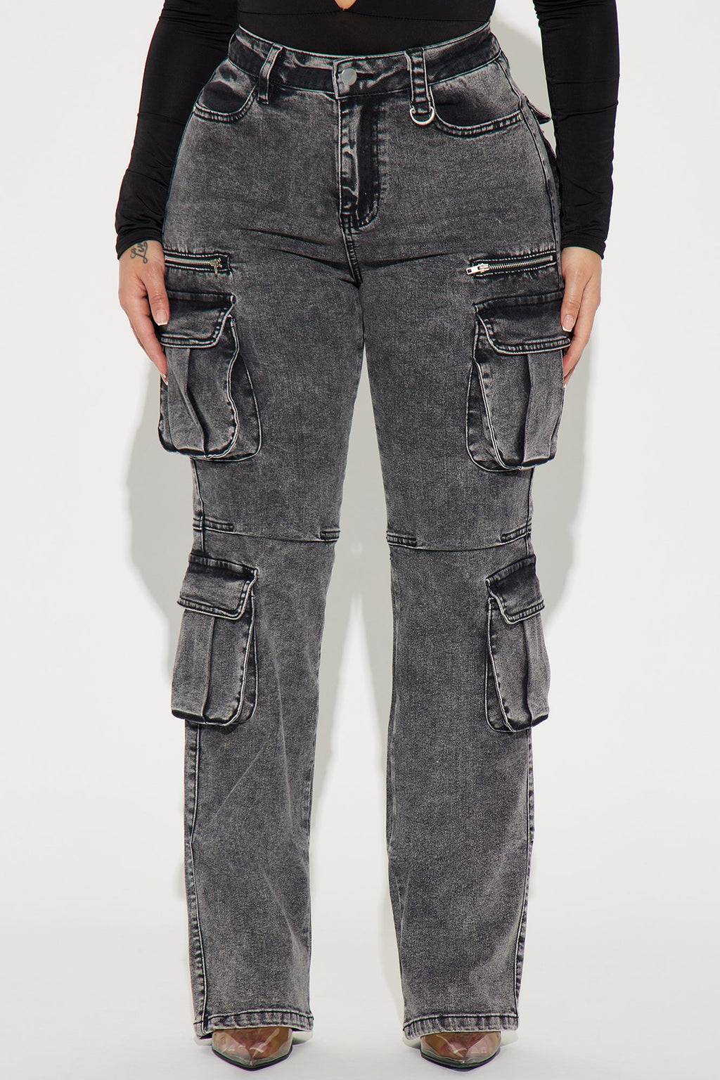 City Streets Stretch Cargo Jean - Grey