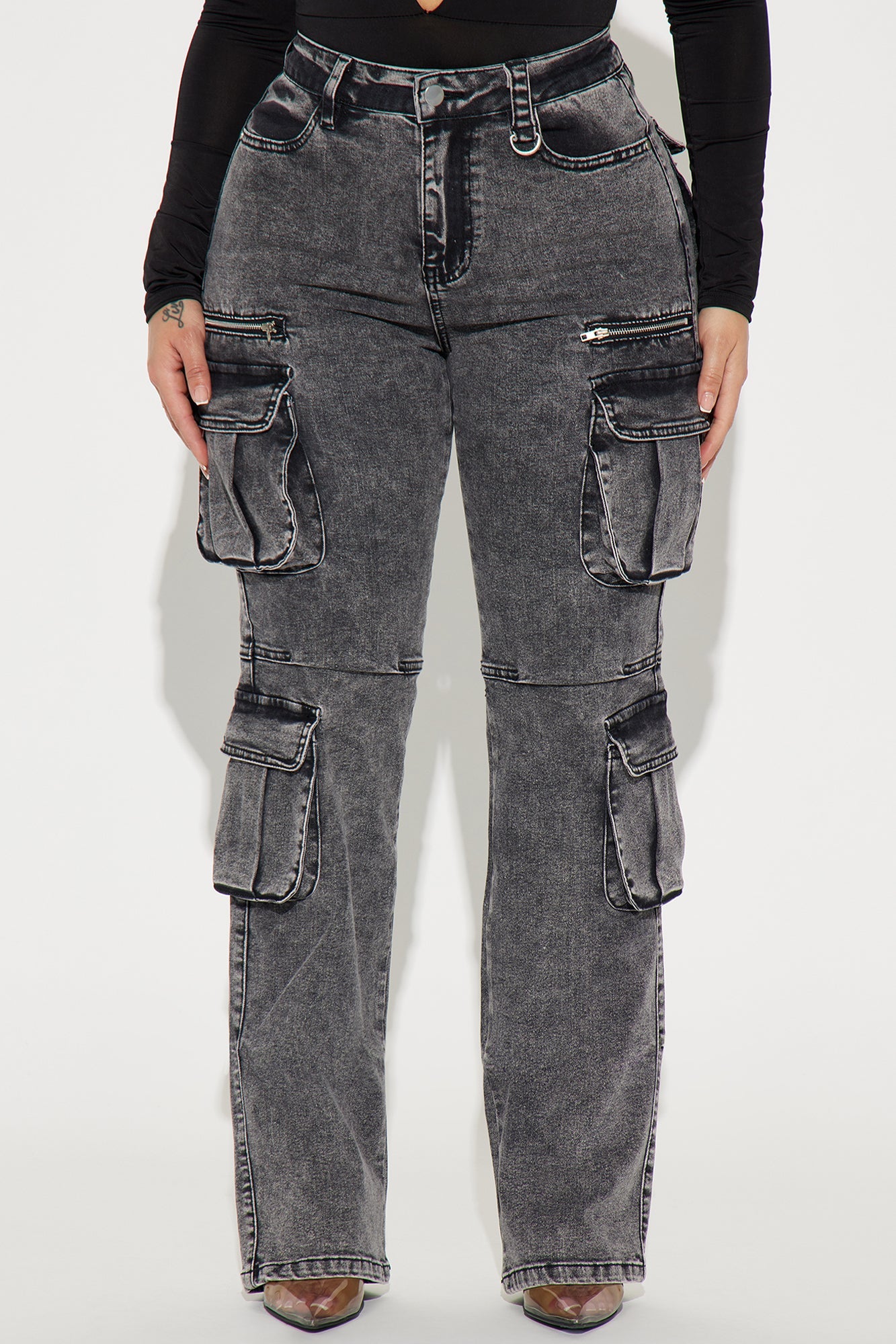 City Streets Stretch Cargo Jean - Grey