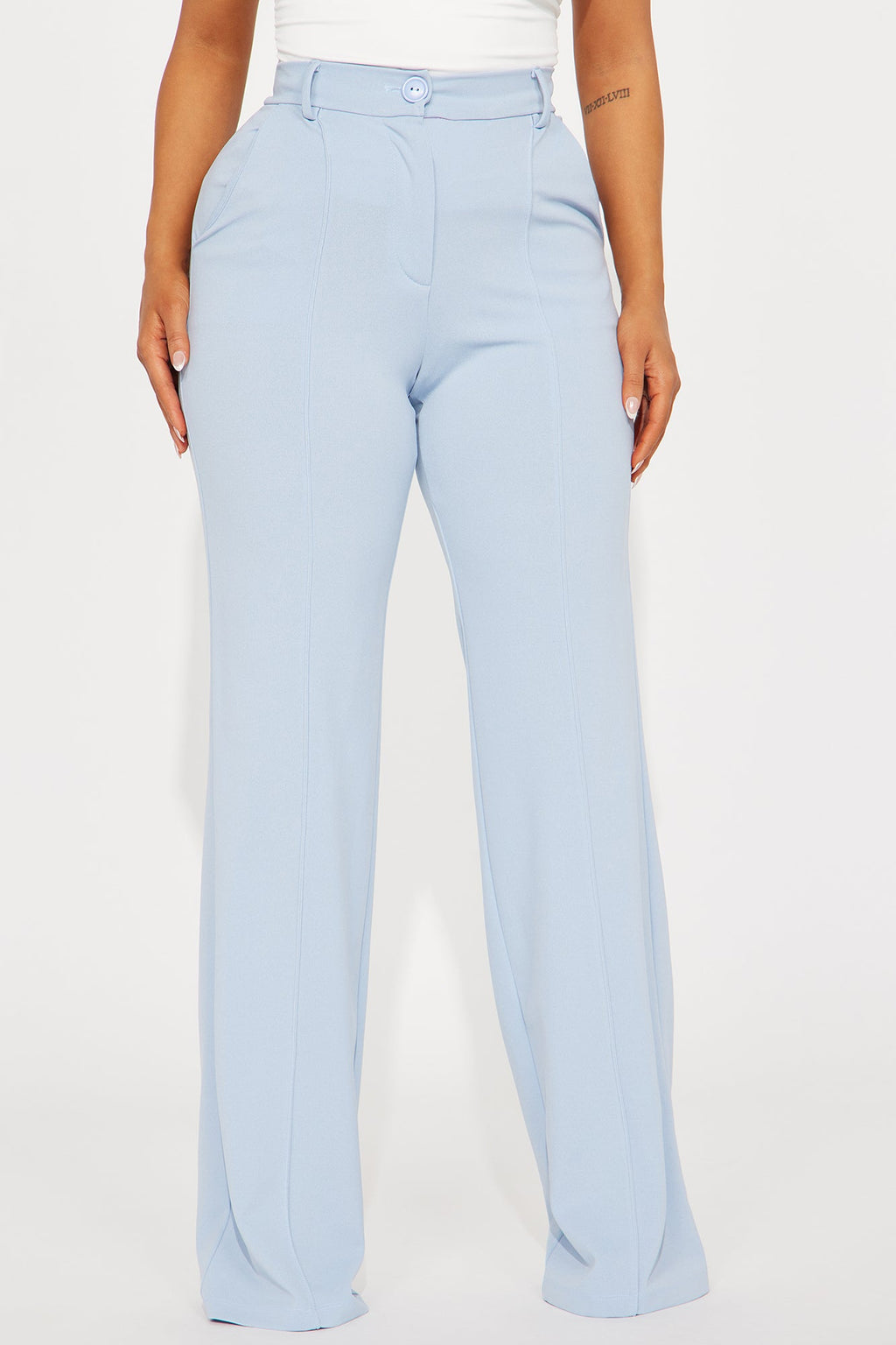 Heidi Wide Leg Trouser Pant - Slate Blue