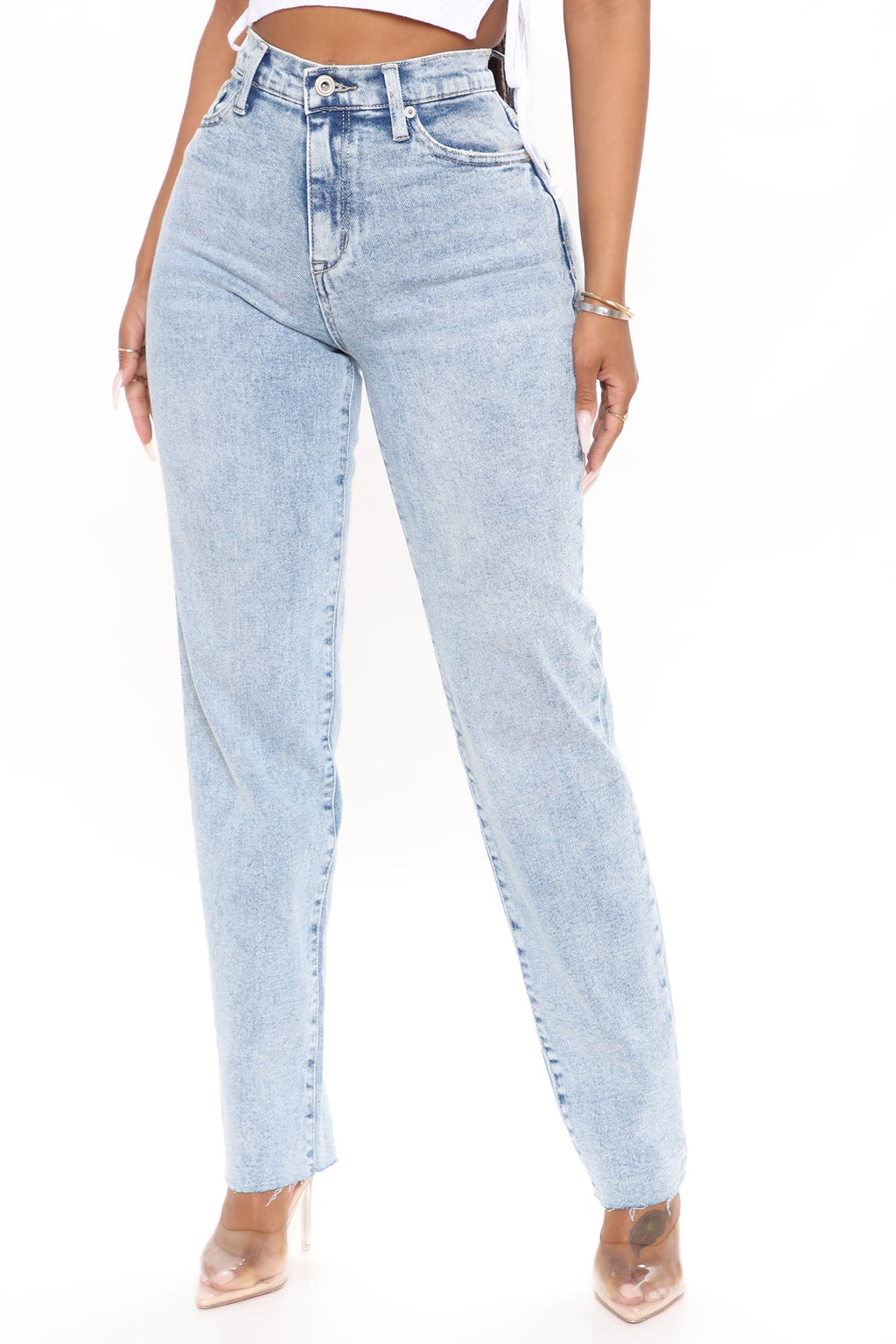Took Him By Surprise Slim Fit Boyfriend Jeans - Light Blue Wash