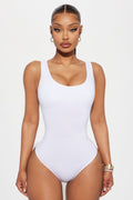 Jenna Double Lined Jersey Bodysuit - White