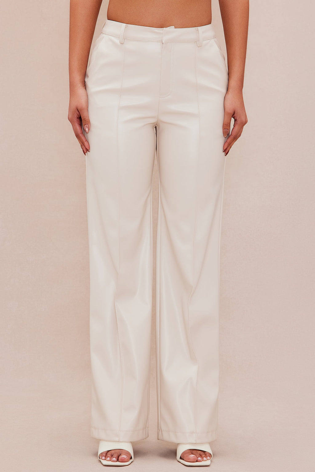 Naya Faux Leather Pant - Cream