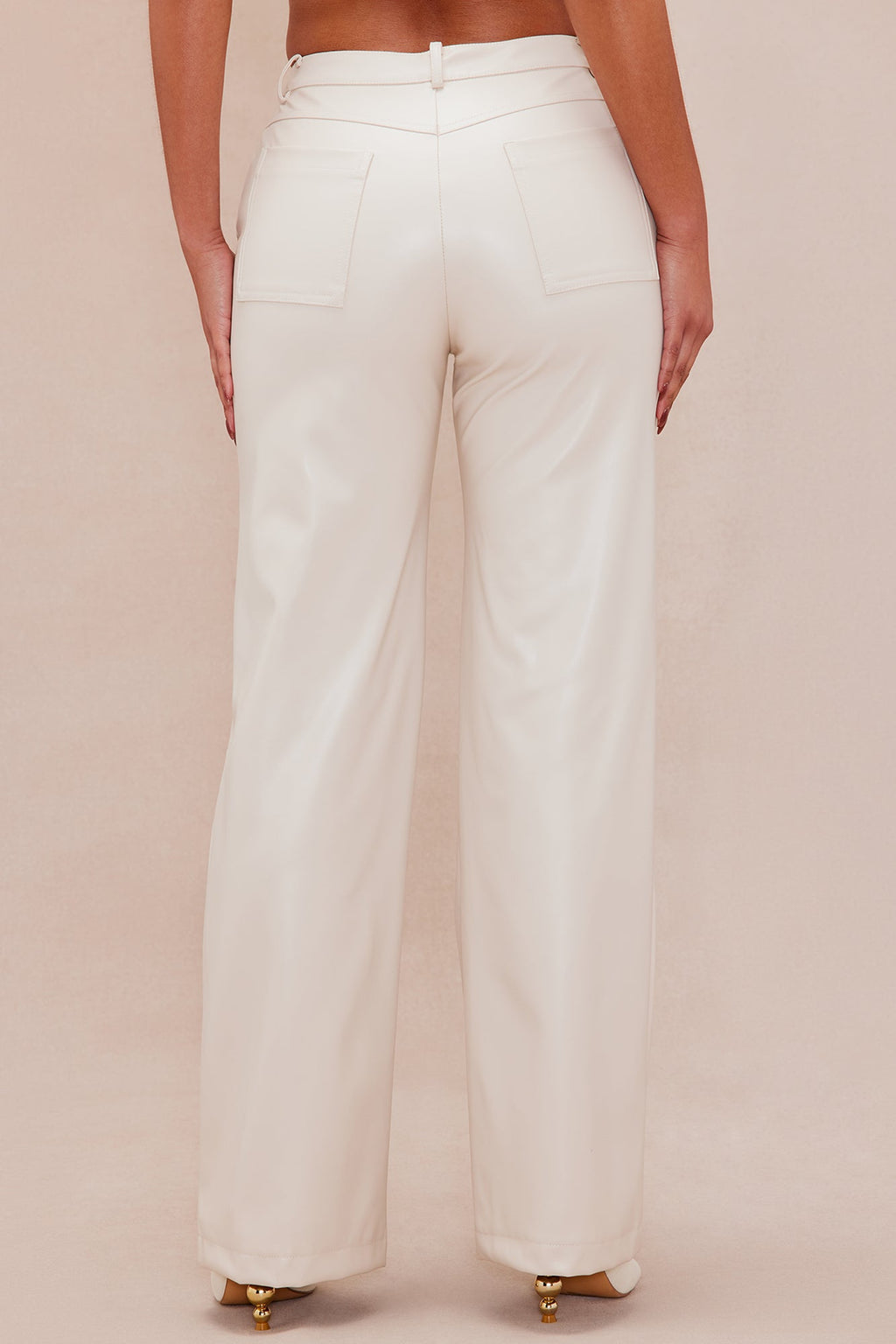Naya Faux Leather Pant - Cream