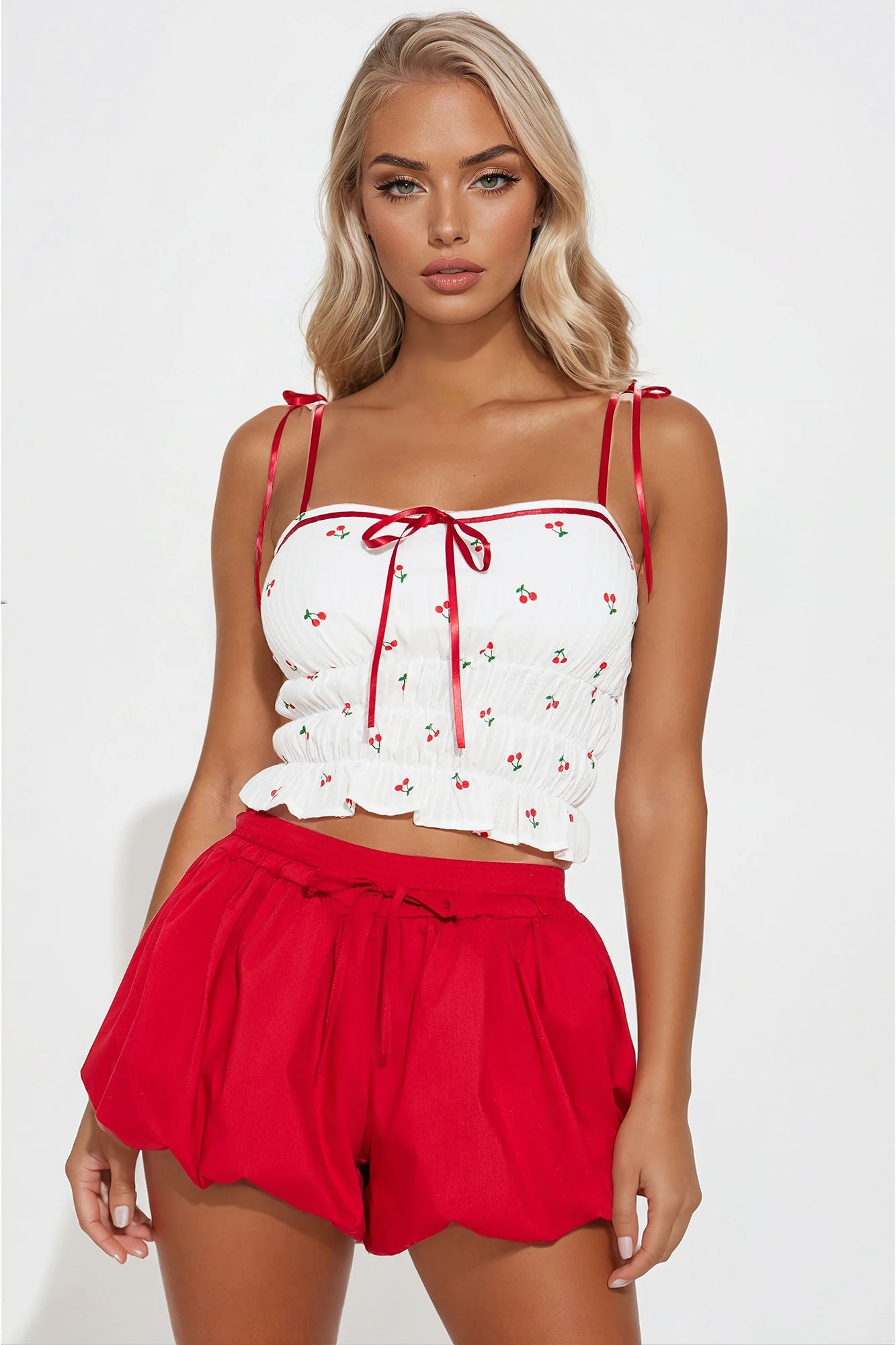 Cherry Days Cami Top - White/combo